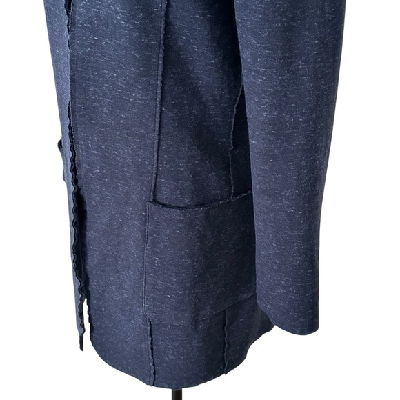 Olsen Cotton Open Navy Blue Long Blazer size 8 - Picture 8 of 17